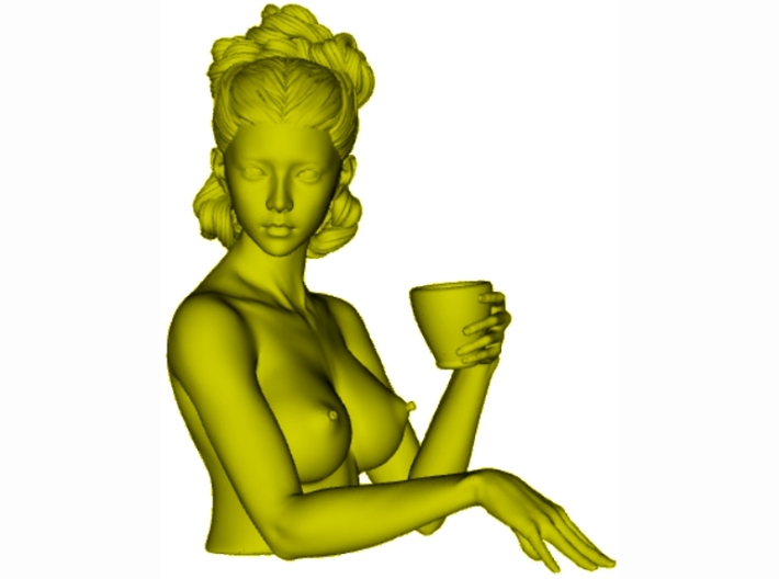 1/9 scale sexy topless girl with cup bust 3d printed