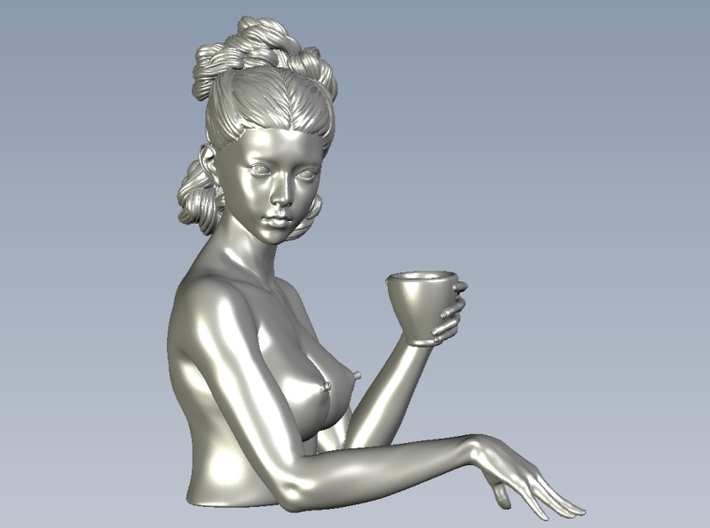 1/9 scale sexy topless girl with cup bust 3d printed 