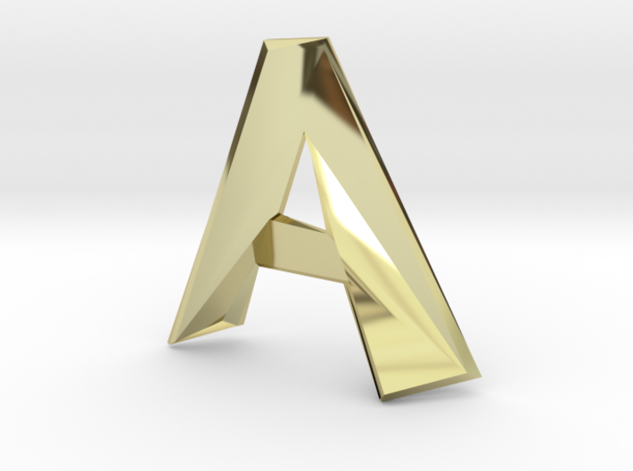 Distorted letter A no ring 3d printed