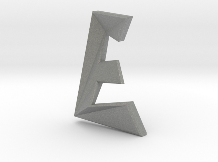 Distorted letter E no rings 3d printed