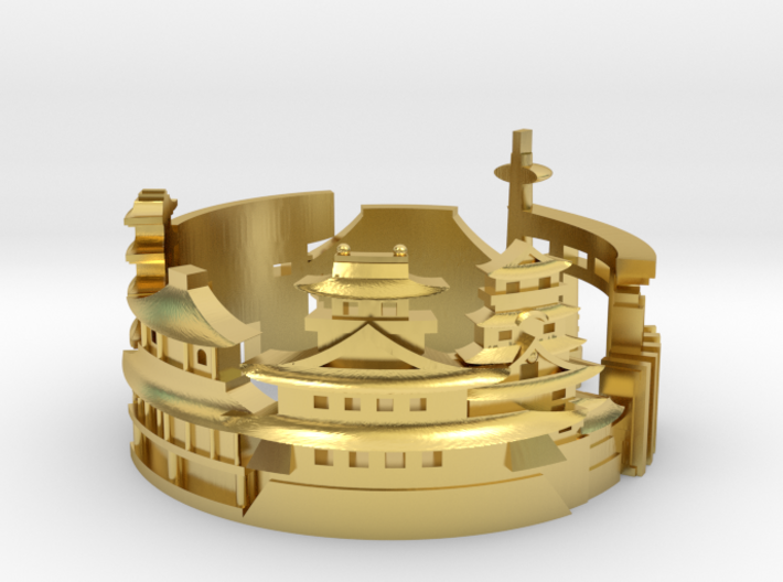 Kyoto Skyline - Cityscape Ring 3d printed