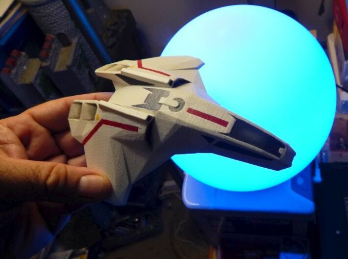 Valkyrie Class Fighter 1/72 3d printed Older, less detailed model. White Natural Versatile Plastic, picure by lawrencejcohen.