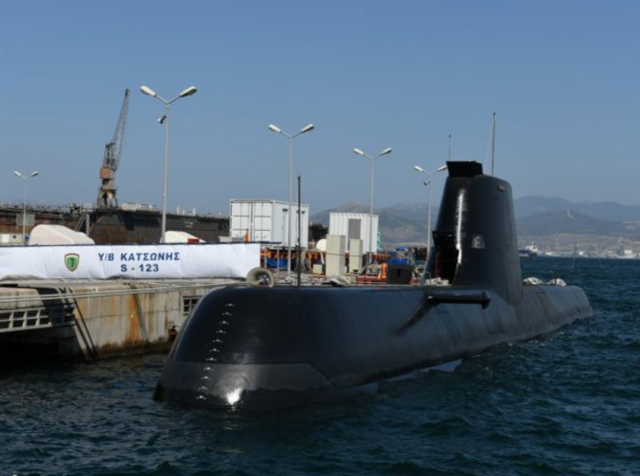 Nameplate Y/B Κατσώνης (HS Katsonis) 3d printed Type 214-class attack submarine HS Katsonis.