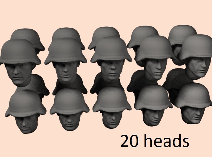 28mm WW2 German heads 3d printed