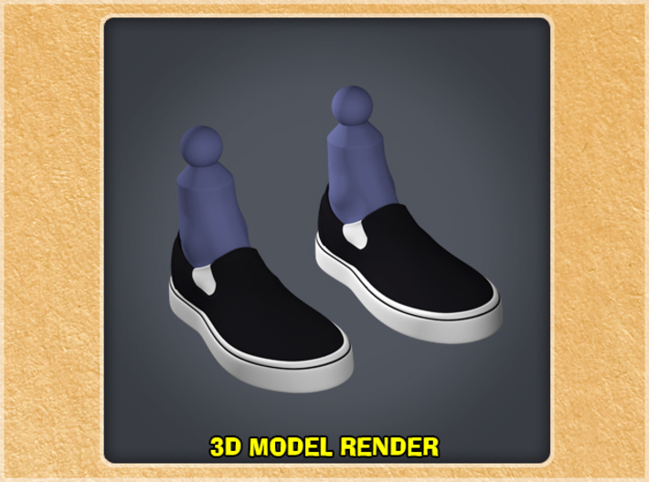 1:6 Scale Vans Slip-on Style Shoes 3d printed