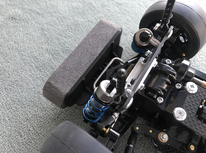 Tamiya TA02 bumper (like Tamiya 53145) 3d printed Picture shows fdm printed part with 53415 foam