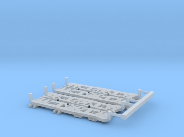 ATSF EMC 1A set of truck sideframes with stirrups 3d printed 