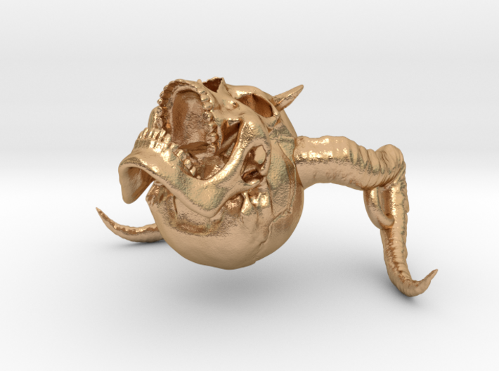 Skull-horns Necklace 3d printed