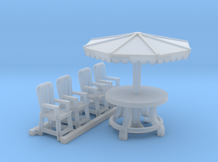 'N Scale' - Outdoor Table &amp; Chairs 3d printed