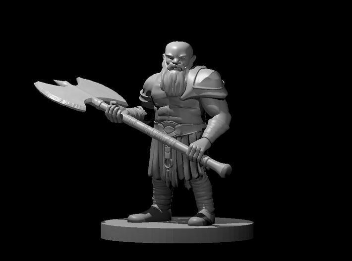 Dwarf Barbarian with Greataxe 3d printed