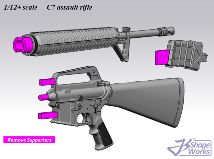1/12+ C7 Assault Rifle 3d printed 