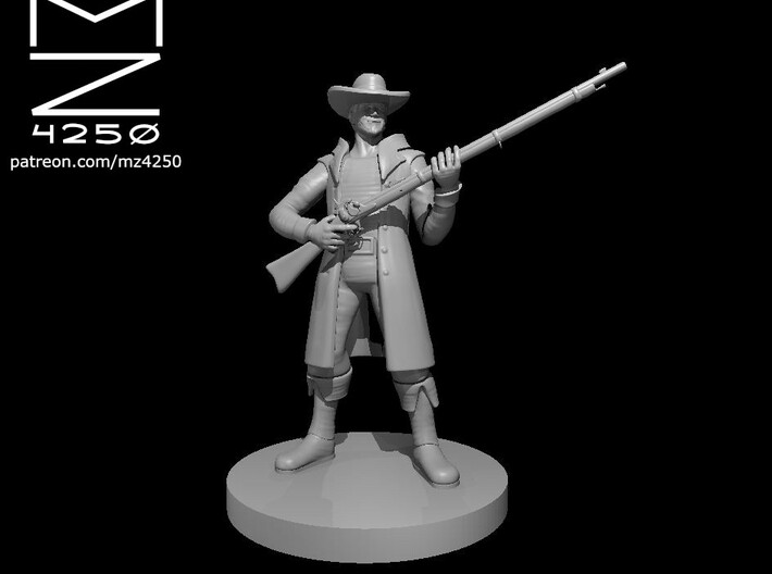 Human Gunslinger with Musket 3d printed