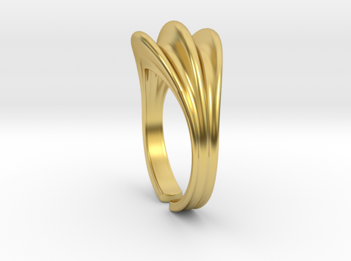 Triple beads ring [sizable] 3d printed