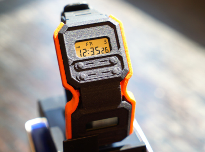 Functional Ripley Double-Watch Face 3d printed Shown with the orange surround (not included)