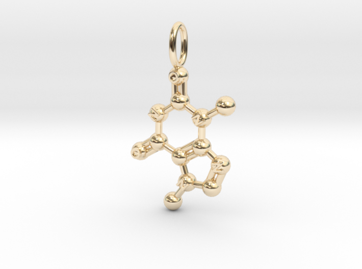 Theobromine Pendant - Molecular Jewelry 3d printed 