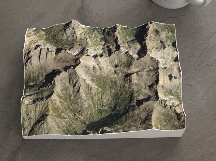 Needle Mountains, Colorado, USA, 1:25000 3d printed 