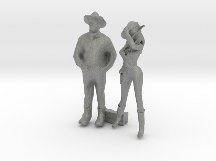 O Scale Cowboy and Cowgirl 3d printed This is a render not a picture