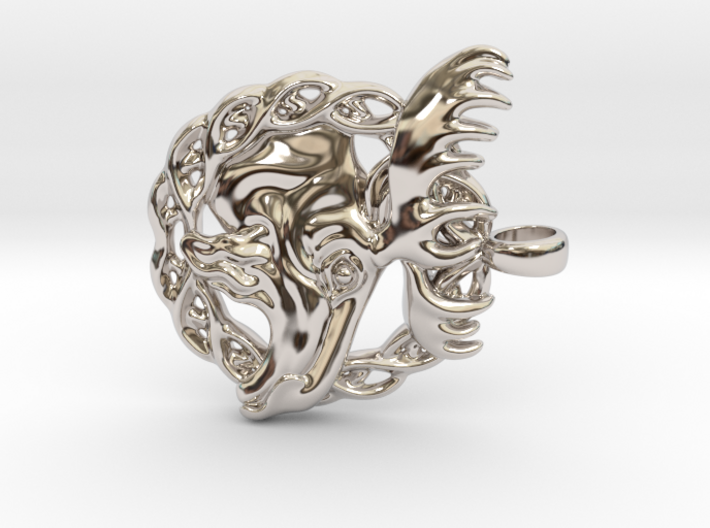 Moose Antlers Head Pendant Jewelry 3d printed Moose Necklace Pendant.