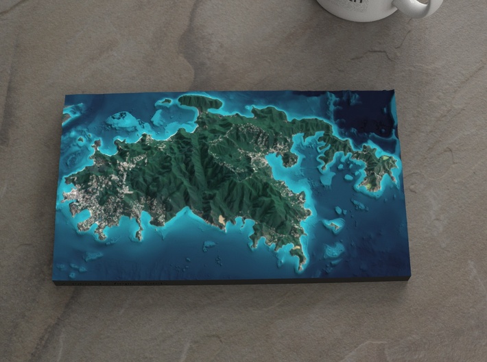 St. John, US Virgin Islands, 1:64000 3d printed 