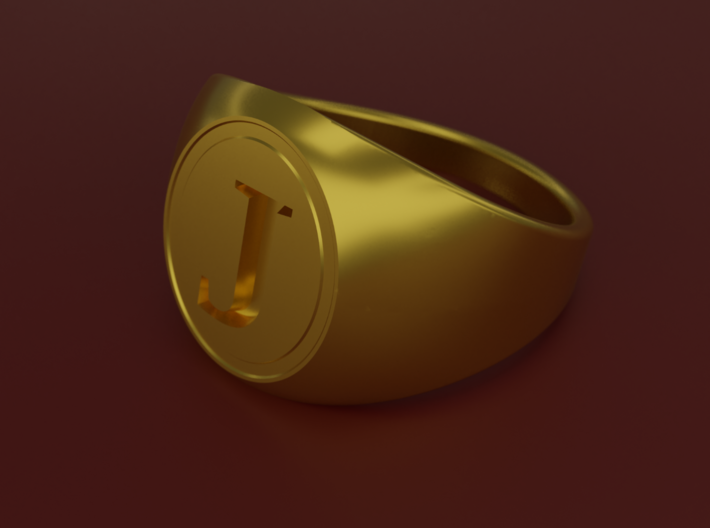 Classic Signet Ring - Letter J (ALL SIZES) 3d printed