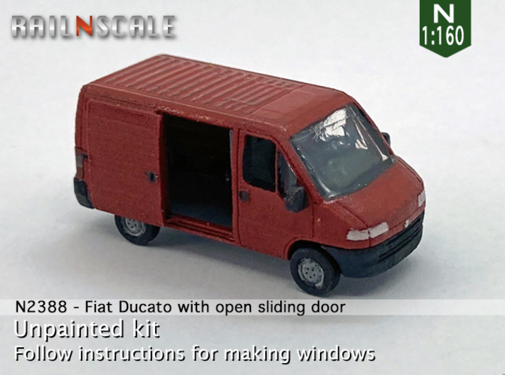 Fiat Ducato with open sliding door (N 1:160) 3d printed