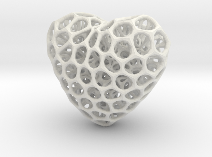 Voronoi heart 3d printed