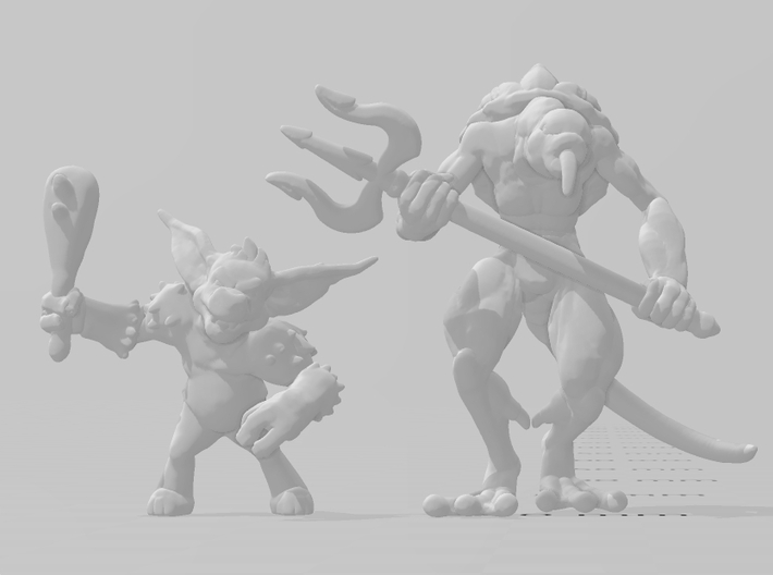 Imp with Club miniature model fantasy games dnd 3d printed 