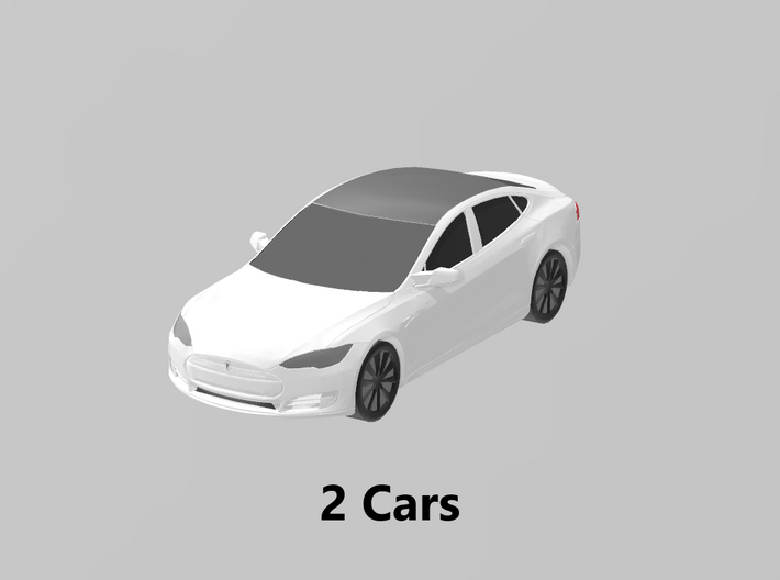 Tesla Model S (x2) 1/220 3d printed
