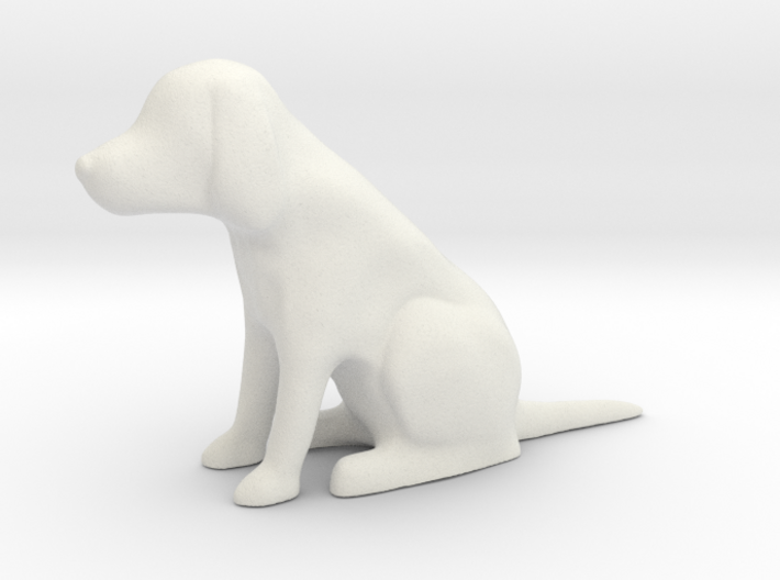 Minimalist Sitting Dog figurine 3d printed