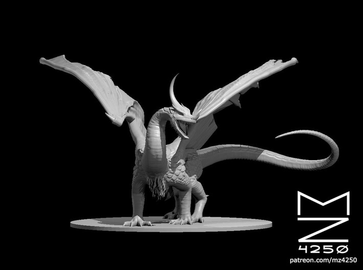 Adult Moonstone Dragon 3d printed