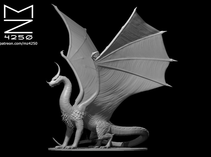 Ancient Moonstone Dragon 3d printed