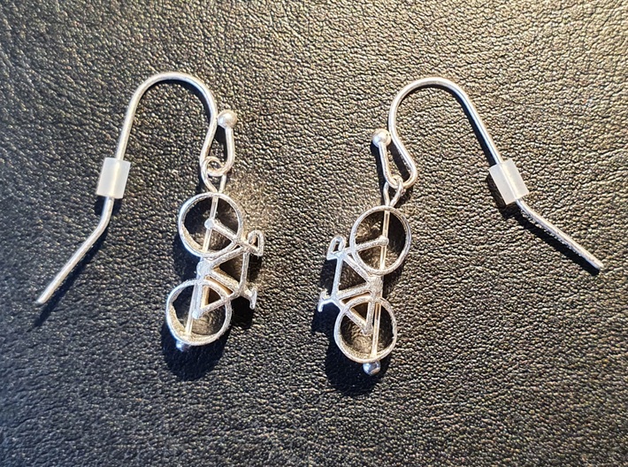bike earring 3d printed 