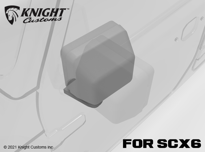 KCCX6019 SCX6 Folding Side Mirror set 3d printed Shown in grey, part comes in solid black