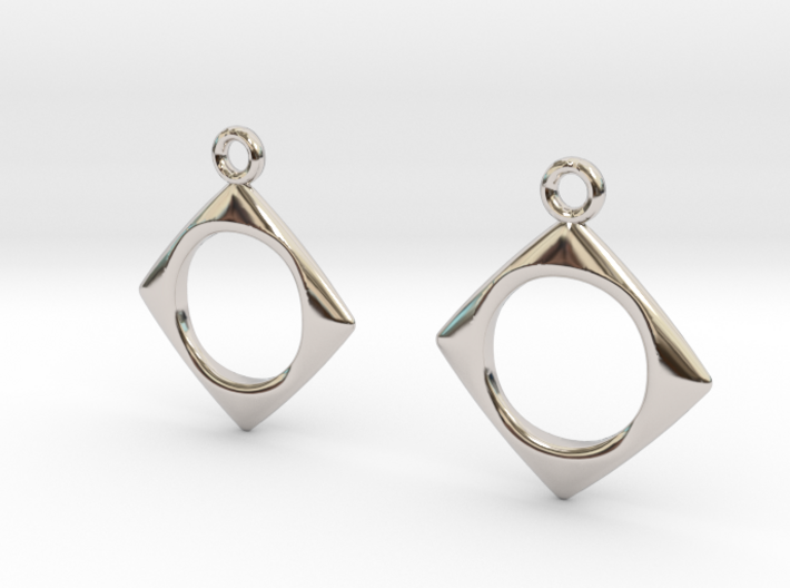 Pierced square [Earrings] 3d printed