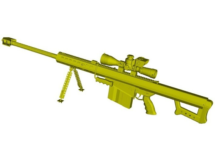 1/10 scale Barret M-82A1 / M-107 0.50&quot; rifle x 1 3d printed