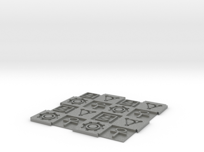 Alien Symbols 4x4 Expandable Chessboard 1&quot; Squares 3d printed