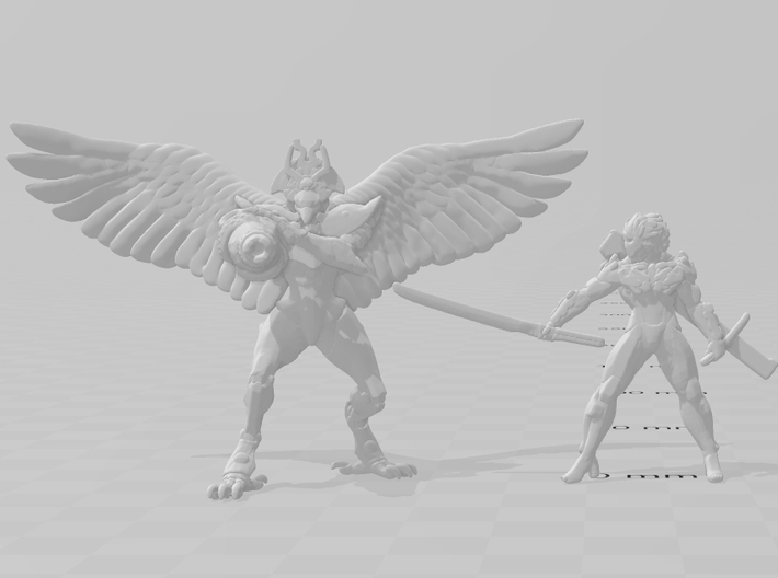 Raven Beak Armor Wings miniature model fantasy rpg 3d printed 