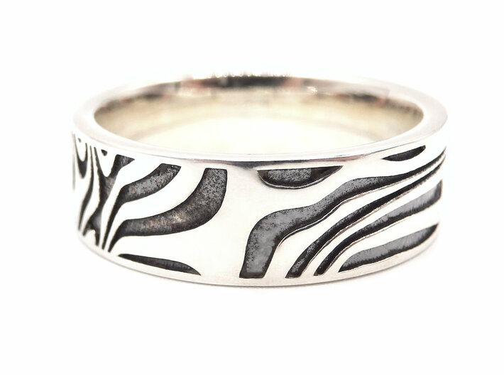 Twin Soul Ring - 8mm 3d printed Twin Soul Ring - 7mm - Blackened Silver/Antique Silver