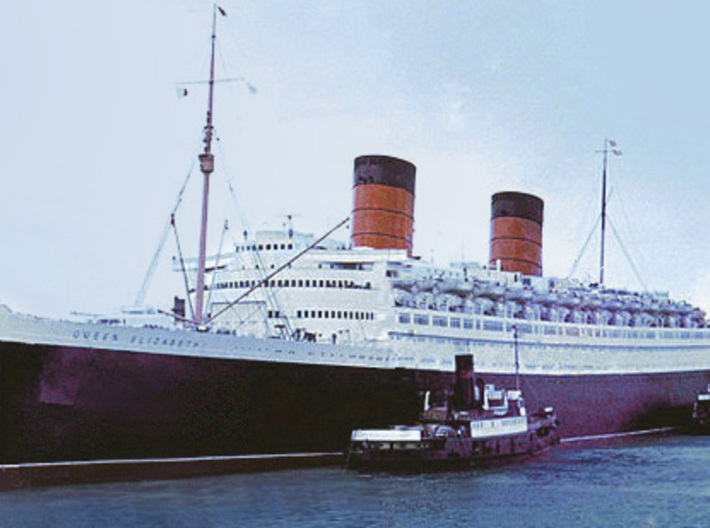 Nameplate RMS Queen Elizabeth 3d printed Ocean liner RMS Queen Elizabeth.