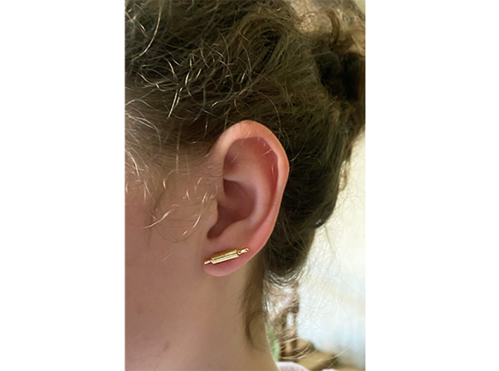 Rolling Pin earrings (studs) 3d printed