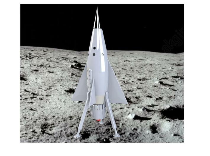 Ellwyn Angle 6&quot; Moon Ship W Display Landing Gear 3d printed
