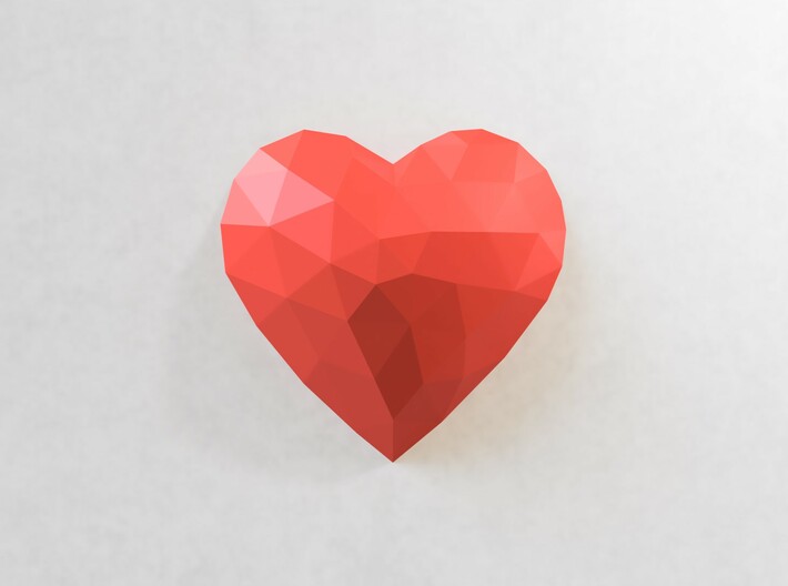Low Poly Wall Art: Heart (Processed Plastic) 3d printed
