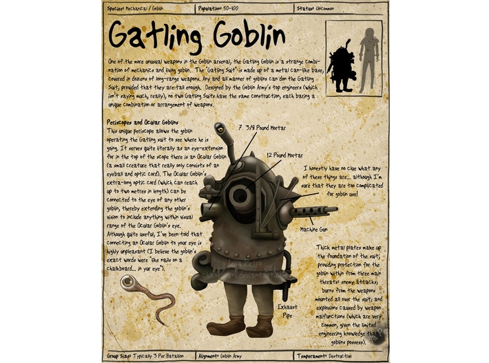 Labyrinth Gatling Goblin Armor miniature model rpg 3d printed 