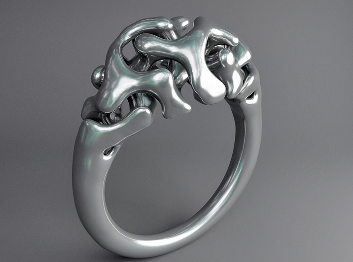 Reaction Diffusion Ring Nr. 11 (Size 50) 3d printed left side