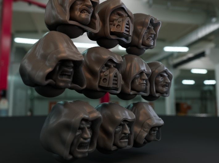 10-20x Hooded Faces for Dark Angels 3d printed 