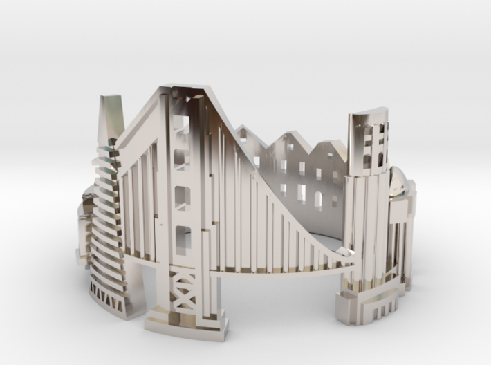 SanFrancisco Skyline - Cityscape Ring 3d printed