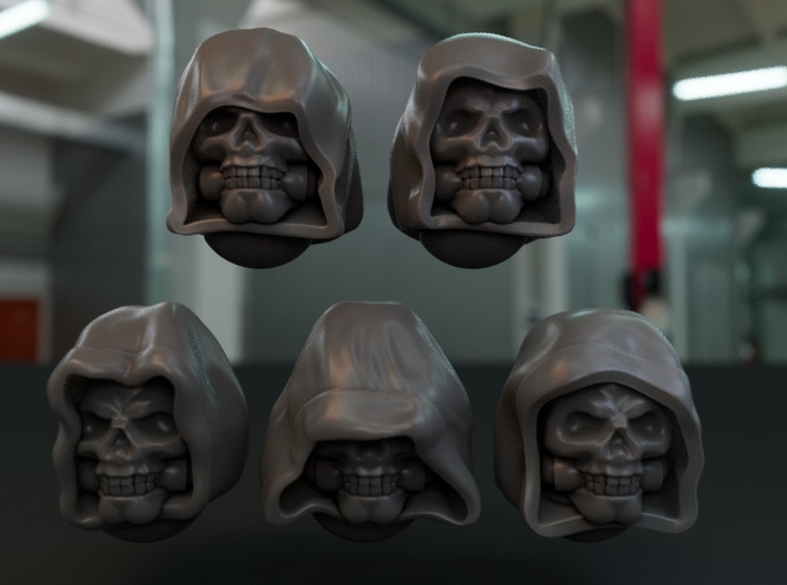 10-20x Hooded Skull heads for Dark Angels 3d printed