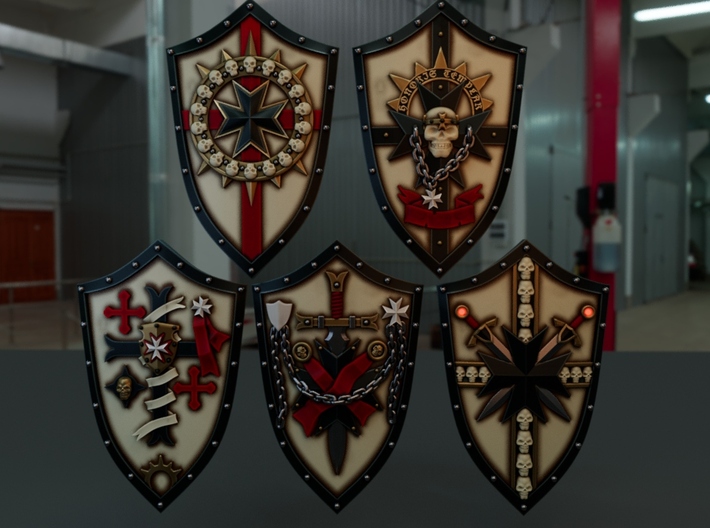 5-10x Templar Crusader Veteran Shields 3d printed