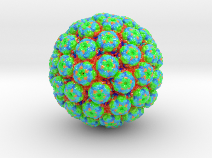 Polyomavirus Colored (3 sizes) 3d printed