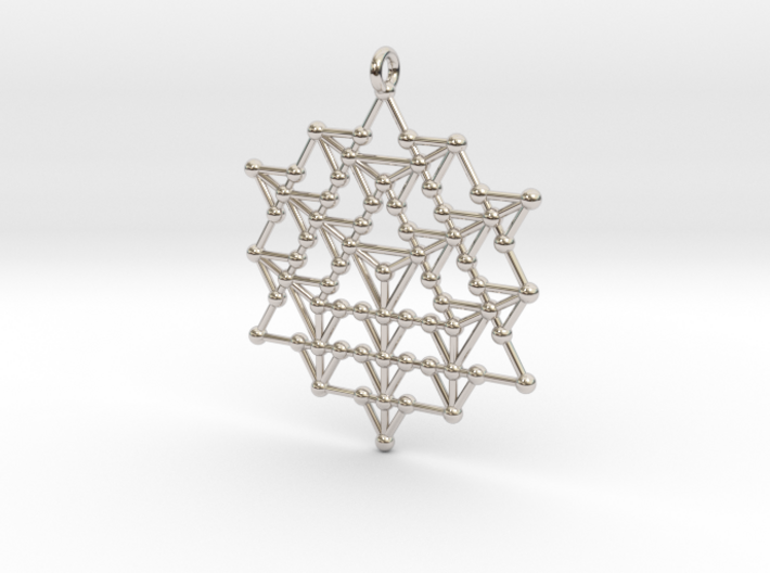 64 Tetrahedron Grid Pendant 3d printed